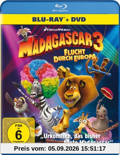 Madagascar 3: Flucht durch Europa (+ DVD) [Blu-ray]