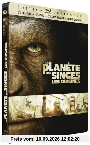 La planète des singes: Les origines (Steelbook) [Blu-ray + DVD + Digital Copy] [FR Import mit deutscher Sprache]