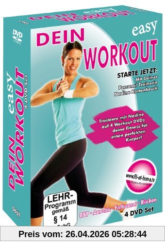 Dein Easy Workout : Rücken - Aerobic - Fatburner - Bauch, Beine, Po - 4 DVD Box