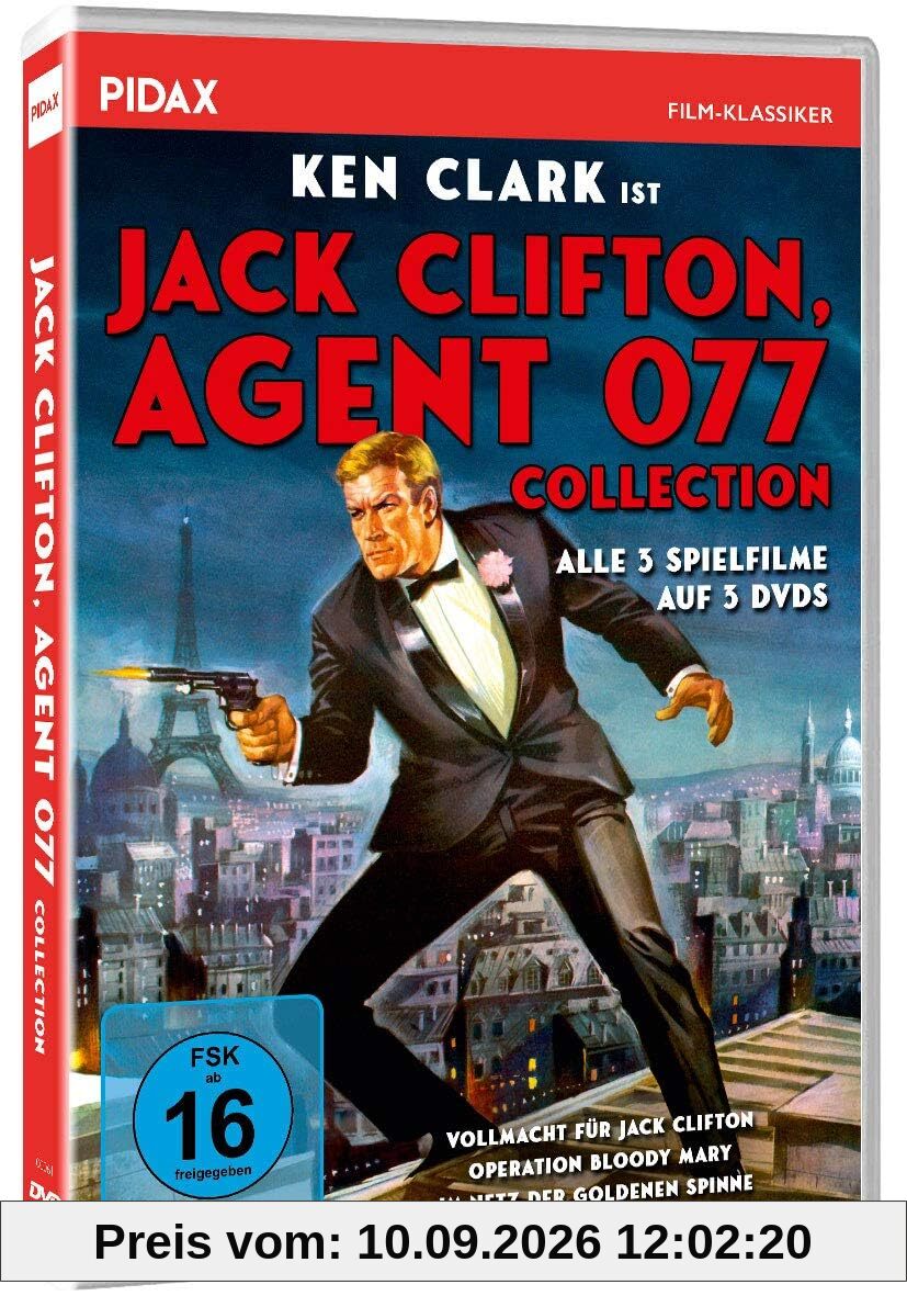 Jack Clifton, Agent 077 (Trilogie) Box Collection / Alle 3 Kultfilme mit Ken Clark (Pidax Film-Klassiker) [3 DVDs]