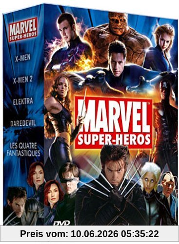 Super Heros Marvel : 4 Fantastiques (2 DVD) / Elektra (1 DVD) / X-Men 1.5 (2 DVD) / X-Men 2 (2 DVD) / Daredevil (2 DVD) / 1 DVD Bonus Marvel / 1 BD Edition limitée - Coffret 10 DVD [FR Import]