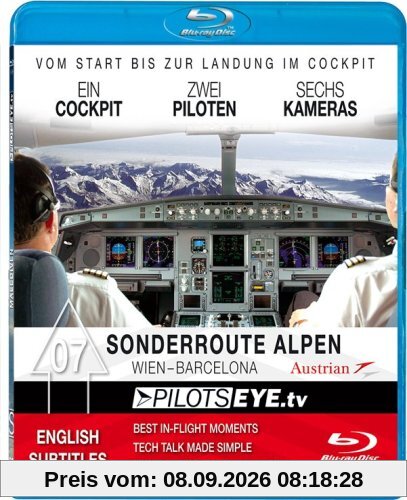 PilotsEYE.tv | ACROSS the ALPS | Wien - BARCELONA A321 |:| Blu-ray Disc® |:| Cockpitflight Austrian Airbus A 321 [Blu-ray]