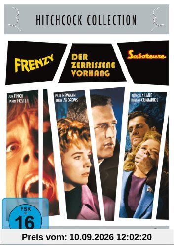 Hitchcock-Collection: Frenzy / Der zerrissene Vorhang / Saboteure [3 DVDs]