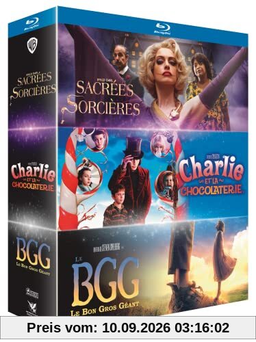 Coffret roald dahl : sacrées sorcières + charlie et la chocolaterie + le bon gros géant [Blu-ray] [FR Import]