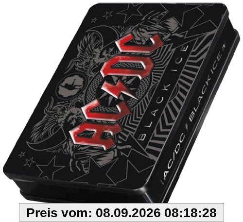 AC/DC - Black Ice - Steelbox inkl. CD/DVD, Flagge, Sticker-Set und Original Gibson Gitarren-Plektrum
