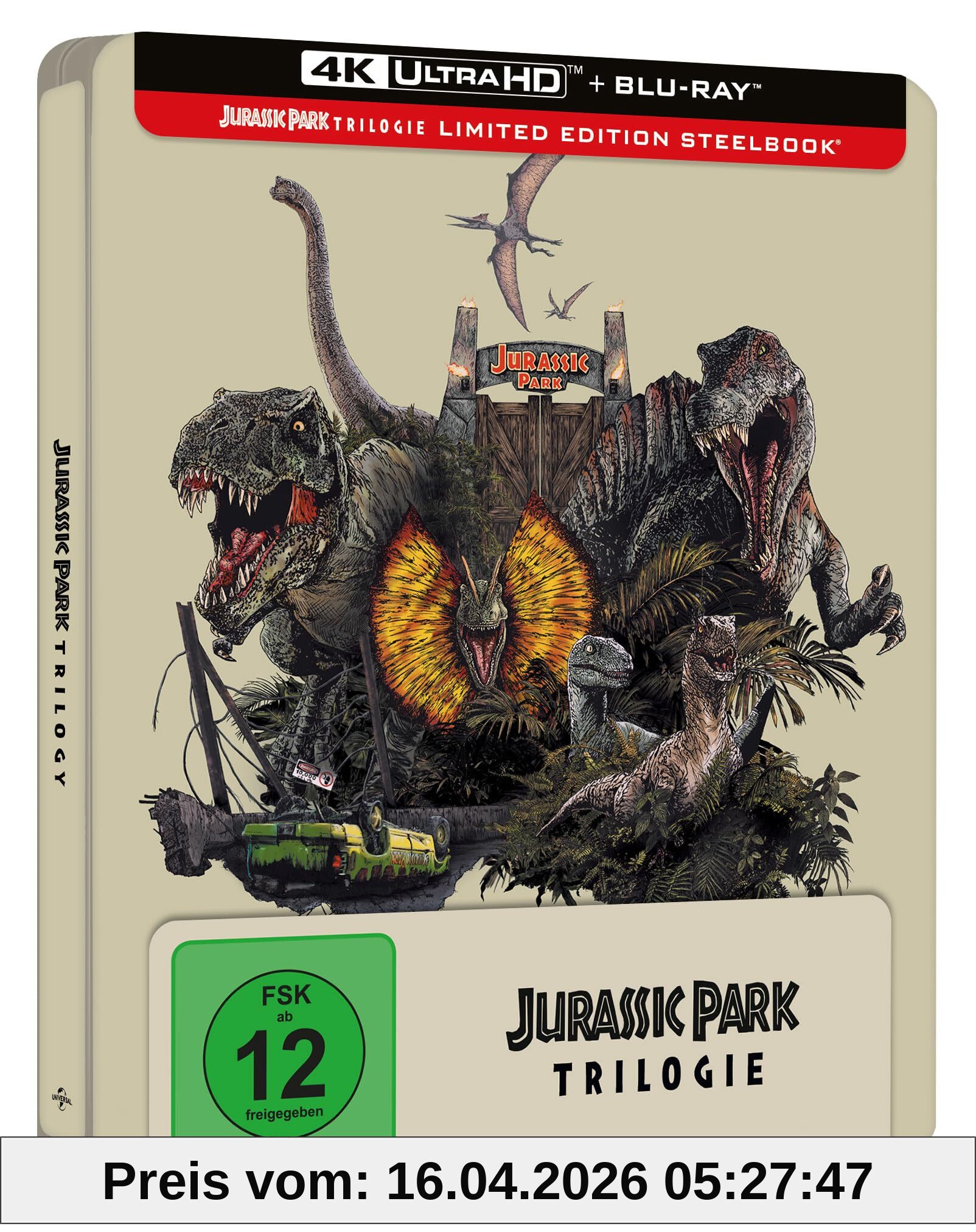 Jurassic Park - Limited Ultimate Steelbook Trilogy [4K Ultra HD] + [Blu-ray]