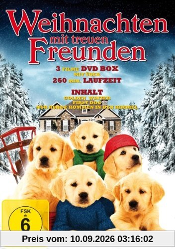 Weihnachten mit treuen Freunden - 3 Filme DVD-Box (Golden Winter - First Dog - Nur Hunde kommen in den Himmel)