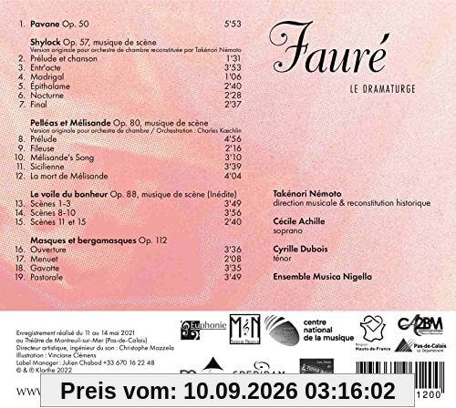 Fauré Le Dramaturge/Pavane/Shylock/Voile du Bonheur/Pelleas