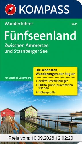 Fünfseenland, Zwischen Ammersee und Starnberger See: Wanderführer mit Tourenkarten und Höhenprofilen