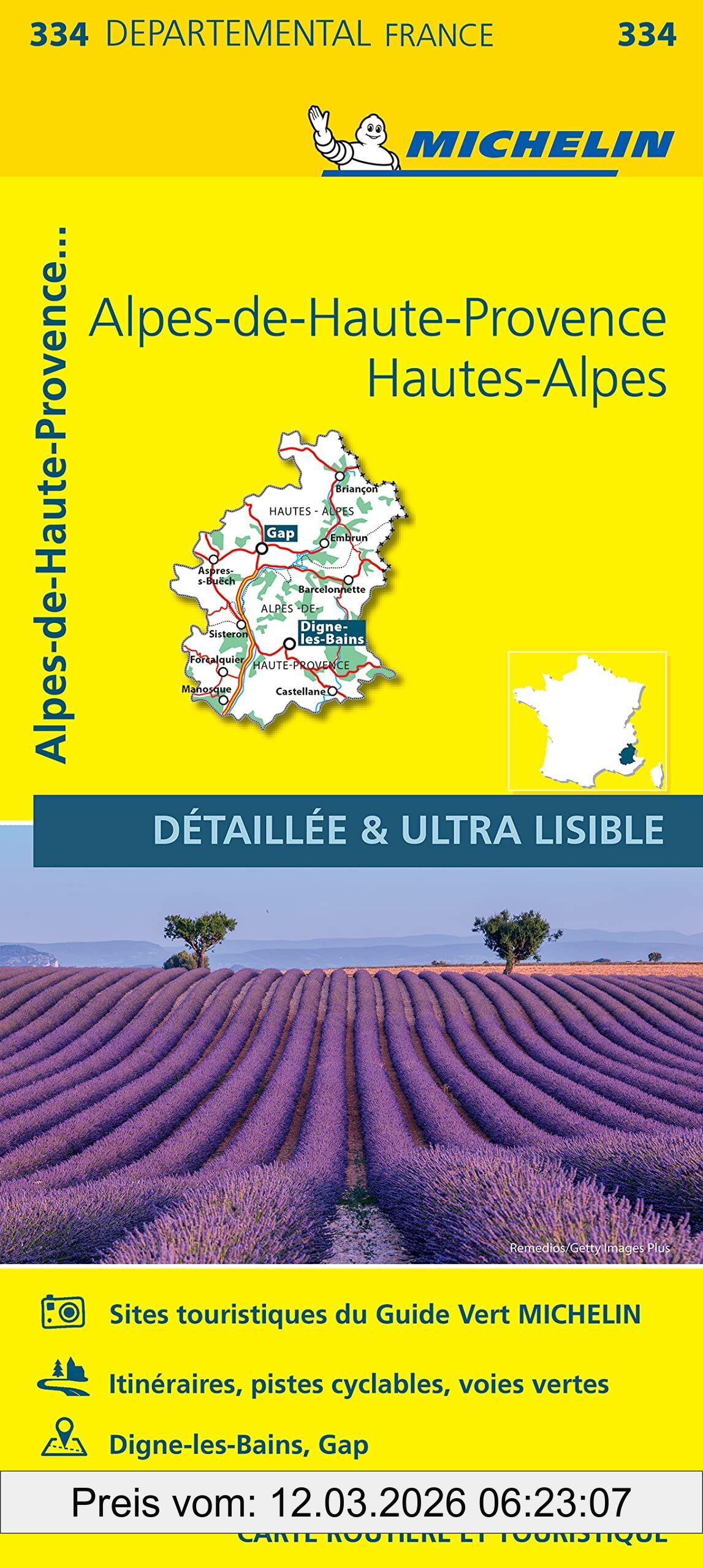 Collectif Michelin Carte Alpes-de-Haute-Provence, Hautes-Alpes Michelin