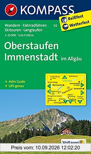 Oberstaufen - Immenstadt im Allgäu: Wanderkarte mit Aktiv Guide, Radwegen, Skitouren und Loipen. GPS-genau.1:25000 (KOMPASS-Wanderkarten, Band 2)