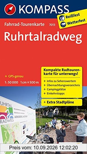Ruhrtalradweg: Fahrrad-Tourenkarte. GPS-genau. 1:50000. (KOMPASS-Fahrrad-Tourenkarten, Band 7013)