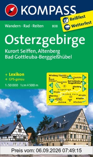 Osterzgebirge: Wanderkarte mit Kurzführer, Rad- und Reitwegen. GPS-genau. 1:50000