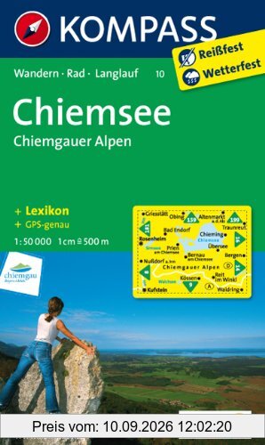 Chiemsee - Chiemgauer Alpen 1 : 50 000: Wanderkarte mit Kurzführer, Radwegen und Loipen. GPS-genau
