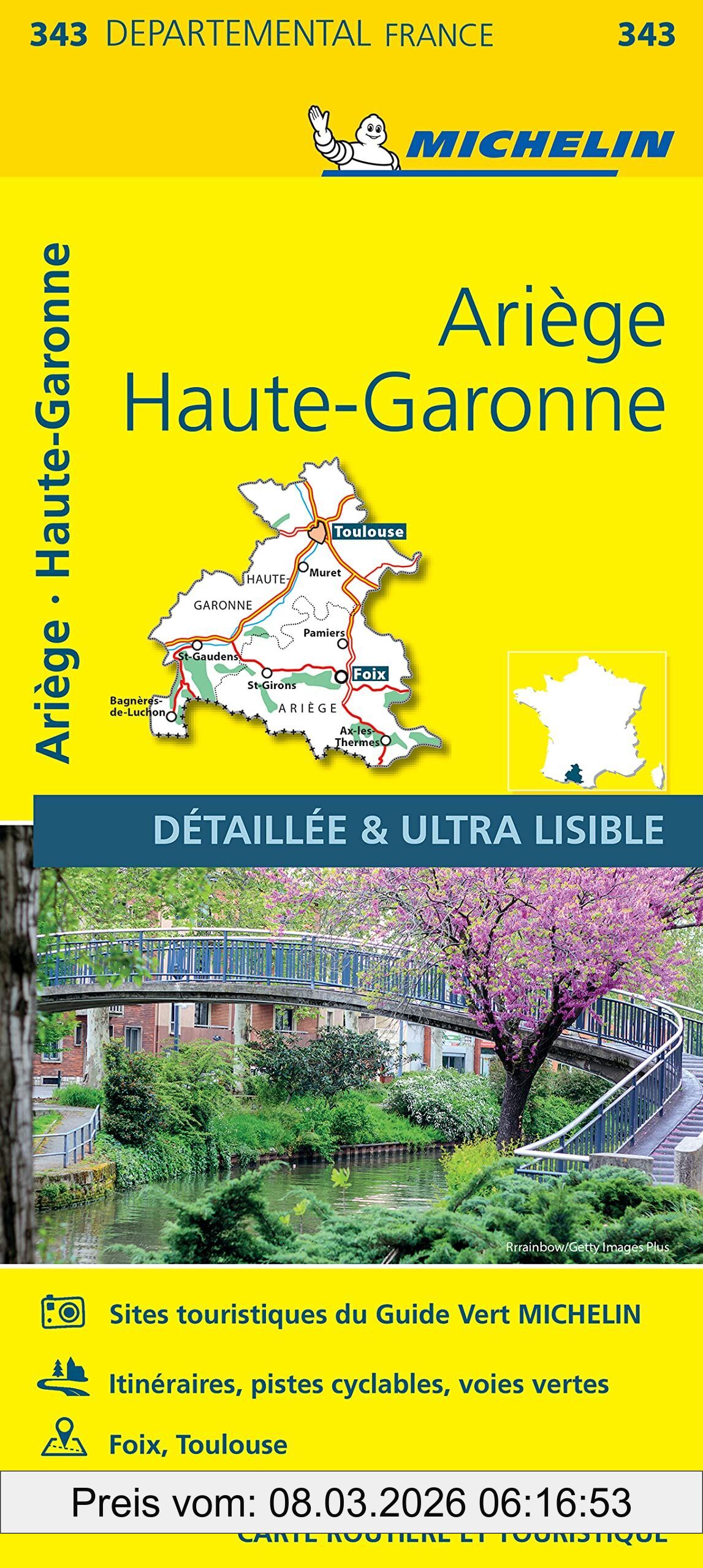 Collectif Michelin Ariege / Haute - Garonne 11343 Carte ' Local ' ( France ) Michelin Kaart