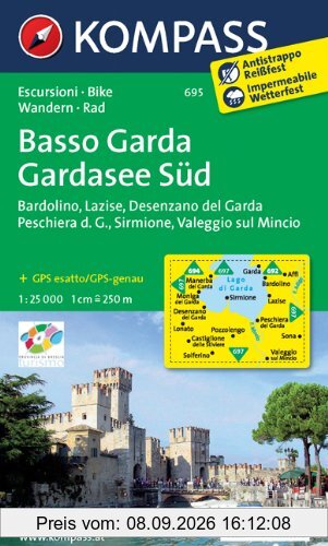 Basso Garda - Gardasee Süd: Wanderkarte mit Radwegen. GPS-genau. 1:25000