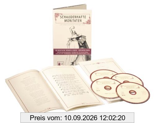 Schauderhafte Moritaten . . . und andere ergreifende Drehorgel-Lieder, 4 Audio-CDs