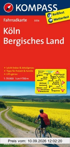 Köln - Bergisches Land 1 : 70 000: Radkarte. GPS-genau / Reiß-und wetterfest / Leicht lesbar & detailgenau / Touren vor Ort recherchiert / Tipps für Freizeit & Familie