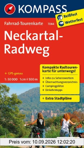 Neckartal-Radweg: Fahrrad-Tourenkarte. GPS-genau. 1:50000.