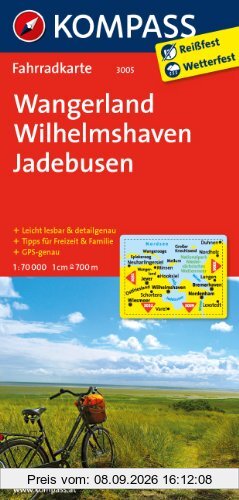 Wangerland - Wilhelmshaven - Jadebusen: Fahrradkarte. GPS-genau. 1:70000