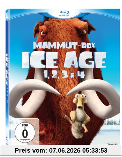 Ice Age 1, 2, 3 & 4 (Mammut-Box) (4 Blu-rays) [Blu-ray]