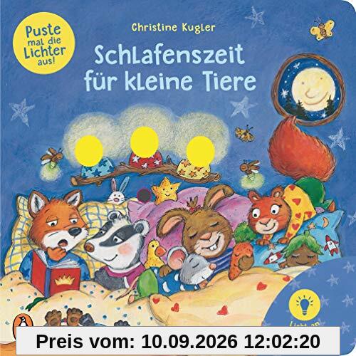 Puste mal die Lichter aus! - Schlafenszeit für kleine Tiere: Pappbilderbuch ab 2 Jahren mit 3 LED-Lichtern zum Anschalten und Auspusten (Die Puste-mal-Reihe, Band 2)