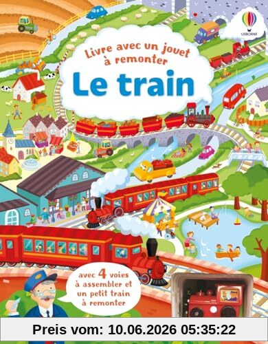 Le train : livre avec un jouet à remonter