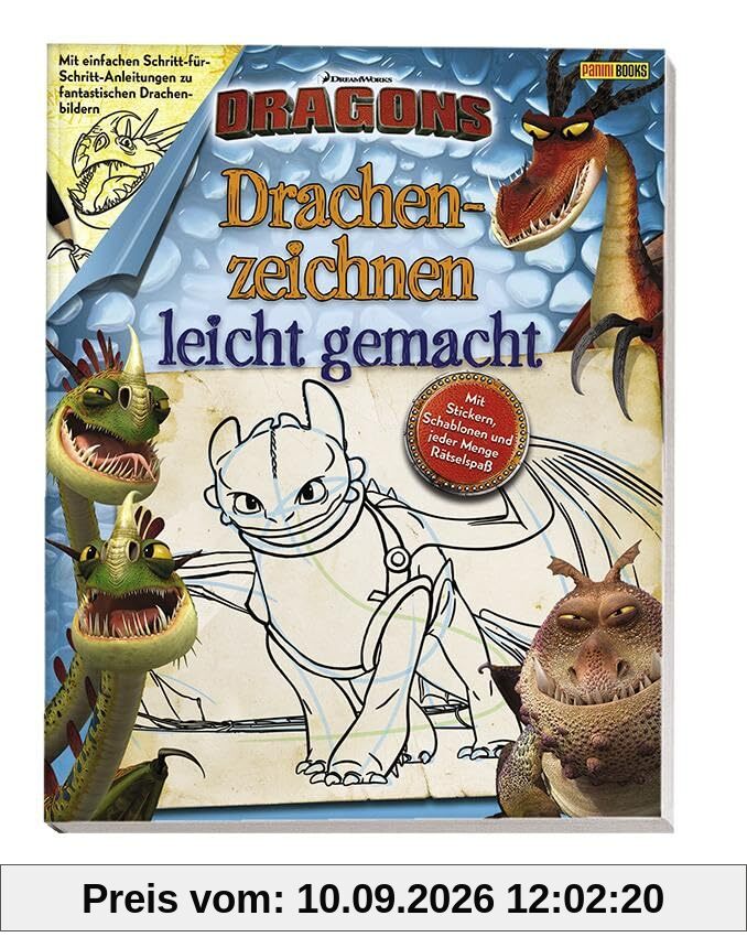 Dragons: Drachenzeichnen leicht gemacht: Activitybuch mit 48 Activityseiten, Schablone und Sticker
