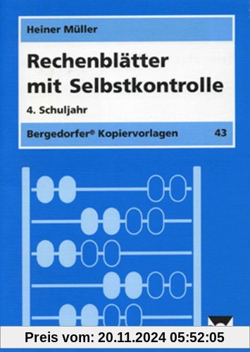 Rechenblätter mit Selbstkontrolle - 4. Klasse