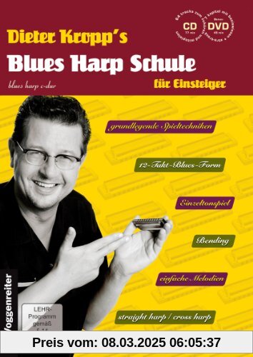 Blues Harp Schule m. CD und DVD - Mundharmonika spielen für Einsteiger / grundlegende Spieltechniken / von einfachen Mel