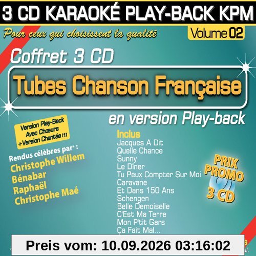 Coffret 3 CD Karaoké Play-Back KPM Tubes Chanson Française Vol.02