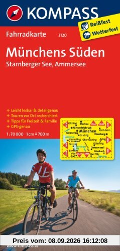 Münchens Süden - Starnberger See - Ammersee 1 : 70 000: Radkarte. GPS-genau