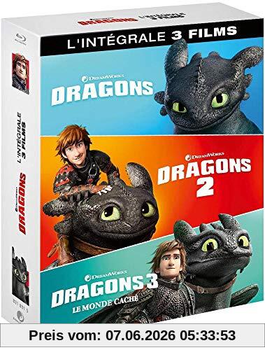 Coffret dragons 1 à 3 : dragons ; dragons 2 ; le monde caché [Blu-ray] [FR Import]