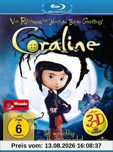 Coraline (inkl. 3D Version + vier 3D-Brillen) [Blu-ray]