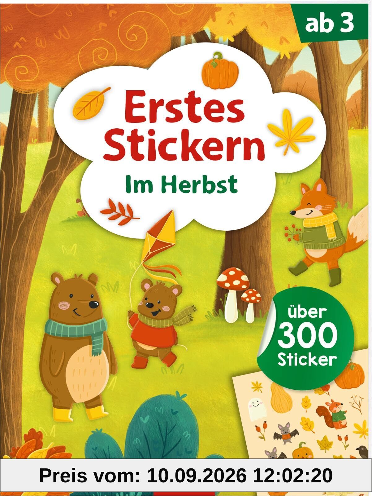 Erstes Stickern – Im Herbst: Über 300 Sticker | Stickerheft für Kinder ab 3 Jahren