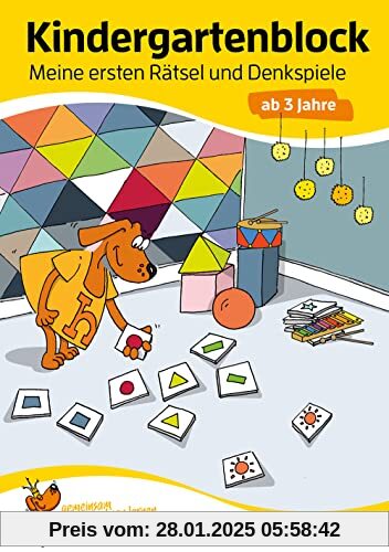 Kindergartenblock - Meine ersten Rätsel und Denkspiele ab 3 Jahre, A5-Block (Übungsmaterial für Kindergarten und Vorschu