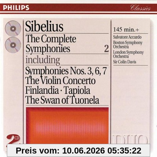 Salvatore Accardo Sibelius Sinfonien 3/6//7, Violinkonzert, Finlandia, Tapiola, Schwan Von Tuonela