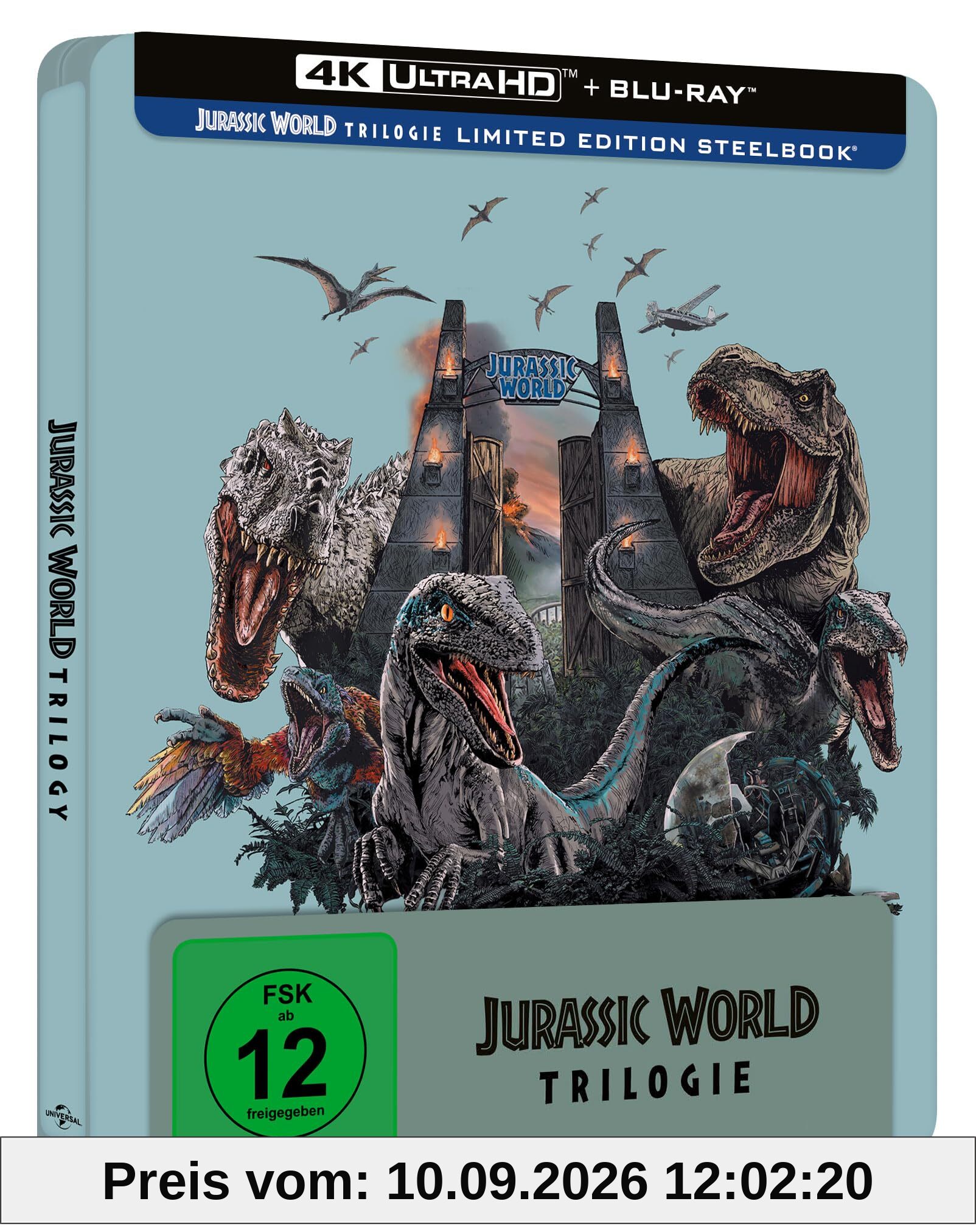 Jurassic World - Limited Ultimate Steelbook Trilogy [4K Ultra HD] + [Blu-ray]
