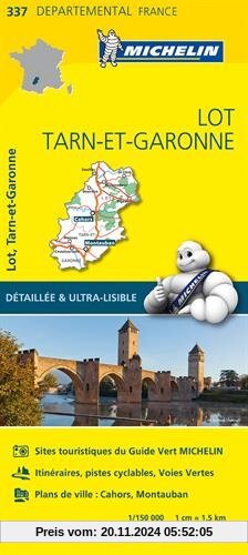 Carte Lot, Tarn-et-Garonne Michelin