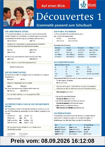 Découvertes 1: Grammatik passend zum Schulbuch