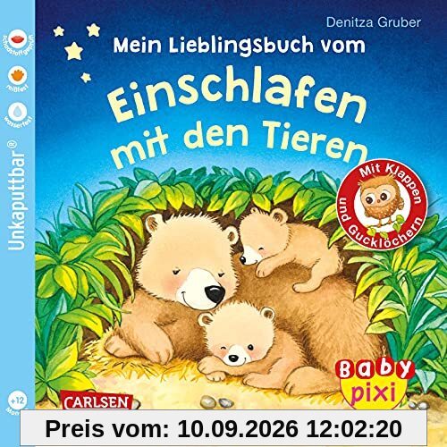 Baby Pixi (unkaputtbar) 96: Mein Lieblingsbuch vom Einschlafen mit den Tieren: Ein Baby-Buch mit Klappen und Gucklöchern ab 1 Jahr (96)