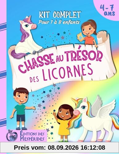 Chasse au trésor des licornes: kit complet | Pour enfants de 4 à 7 ans | Parfait pour une fête d'anniversaire (Chasse au trésor pour les enfants)