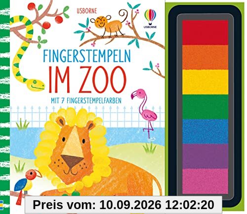Fingerstempeln: Im Zoo: mit 7 Stempelfarben – kreative Beschäftigung ab 6 Jahren (Fingerstempeln-Reihe)