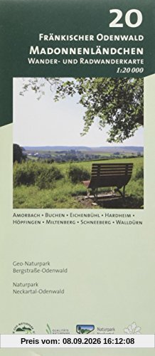 Blatt 20, Fränkischer Odenwald - Madonnenländchen: Wander- und Radwanderkarte 1:20.000. Mit Amorbach, Buchen, Eichenbühl, Hardheim, Höpfingen, ... (Odenwald Freizeitkarten Maßstab 1:20.000)