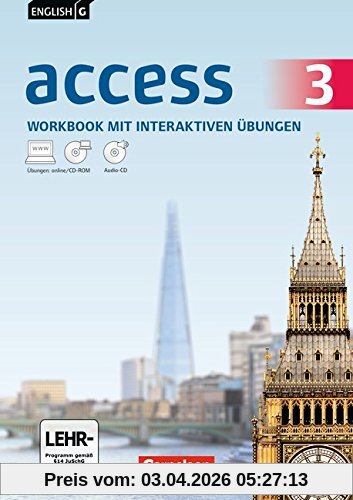 English G Access - Allgemeine Ausgabe: Band 3: 7. Schuljahr - Workbook mit CD-ROM und Audio-CD: Mit interaktiven Übungen