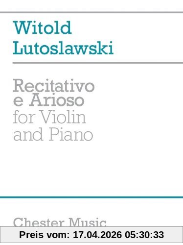 Recitative E Arioso -For Violin & Piano-: Noten für Violine, Klavier