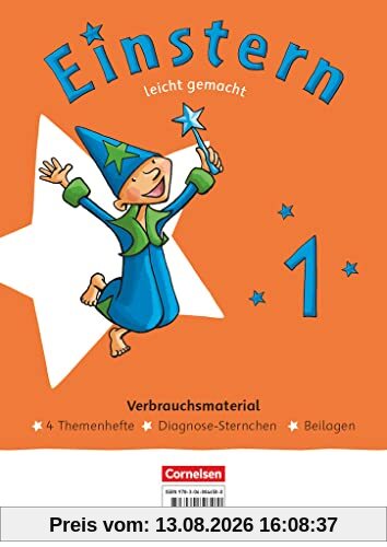 Einstern - Mathematik - Ausgabe 2021 - Band 1: Leicht gemacht - Themenhefte 1-4, Diagnoseheft und Kartonbeilagen im Paket - Verbrauchsmaterial, mit BuchTaucher-App