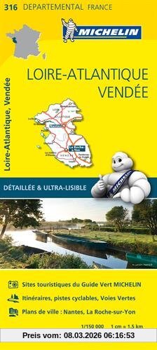 Collectif Michelin Carte Loire-Atlantique, Vendée Michelin