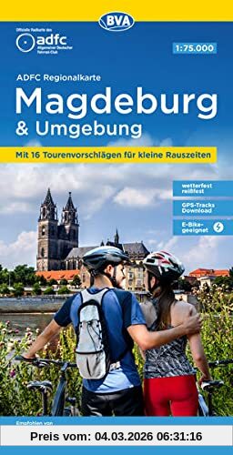 Allgemeiner Deutscher Fahrrad-Club e.V. (Adfc) Adfc Regionalkarte Magdeburg & Umgebung Mit Tourenvorschlägen, 1, 75.000, Reiß- Und Wetterfest, Gps-Tracks Download, E-Bike Geeignet