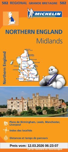 England Northern / Midlands 11502 Carte ' Regional ' Michelin Kaart